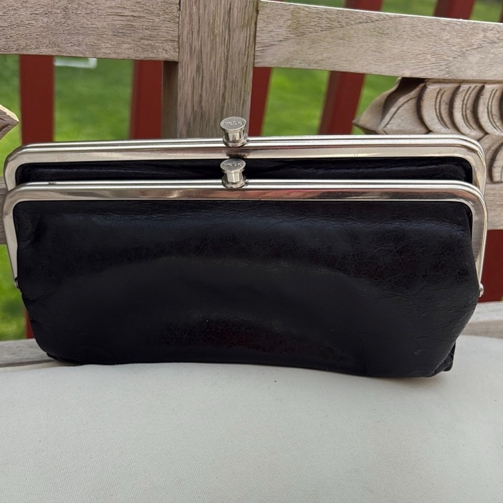 HOBO Black Clutch with Silver Accents (Lightly Used)